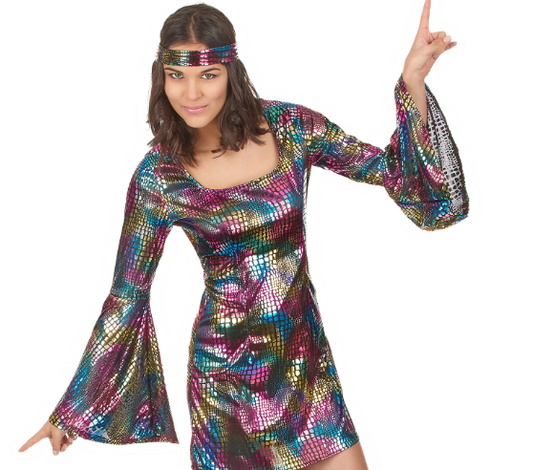 Déguisement disco multicolore femme