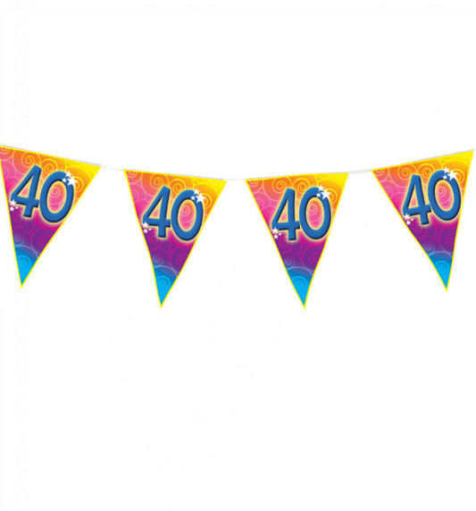 Guirlande fanions âge 40 ans 5 m