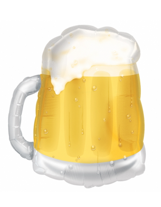 Ballon aluminium chope de bière jaune 58 cm