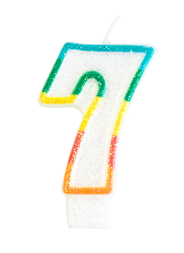 Bougie d'anniversaire chiffre 7 7,5 cm