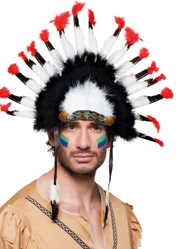 Coiffe d'indien à plumes adulte