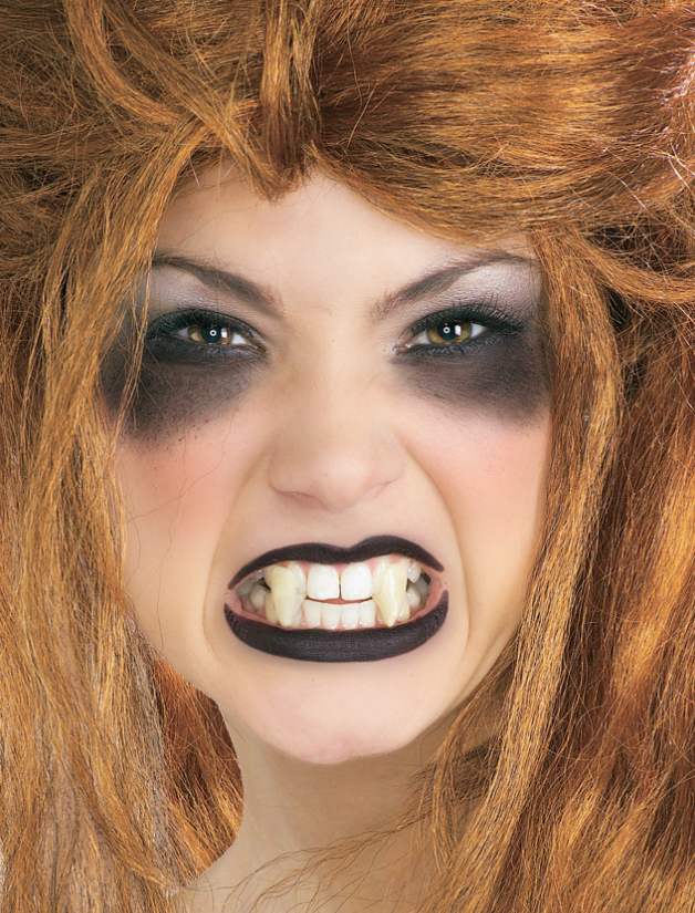 Fausses canines de vampire blanches adulte