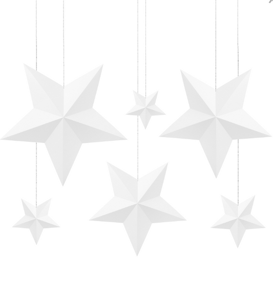 Etoiles à suspendre 3D blanches noël