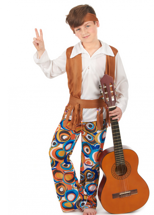Déguisement hippie marron garçon