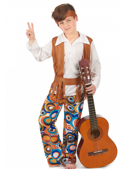 Déguisement hippie marron garçon