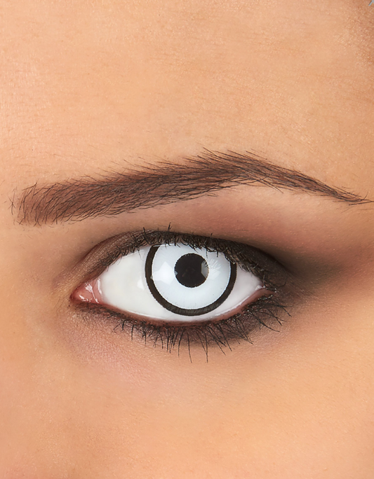 Lentilles fantaisie blanche et noire adulte