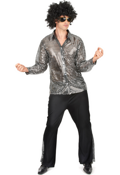 Déguisement disco argenté homme