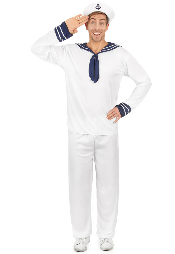 Déguisement marin blanc homme