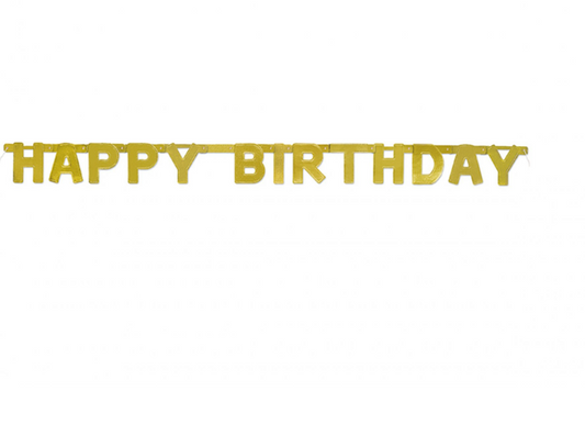 Guirlande articulée Happy Birthday doré 121 cm