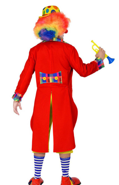 Costume ou veste de clown rouge et jaune pour homme