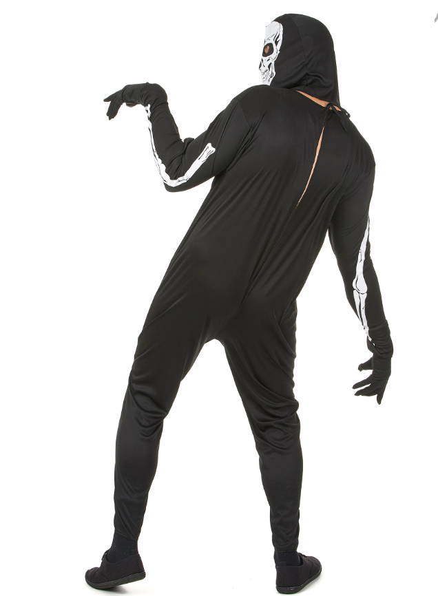 Déguisement noir squelette homme Halloween