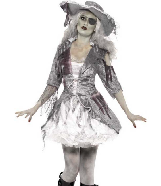 Déguisement fantôme pirate effet satiné femme Halloween