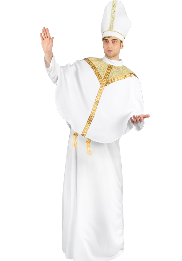 Déguisement évêque blanc homme