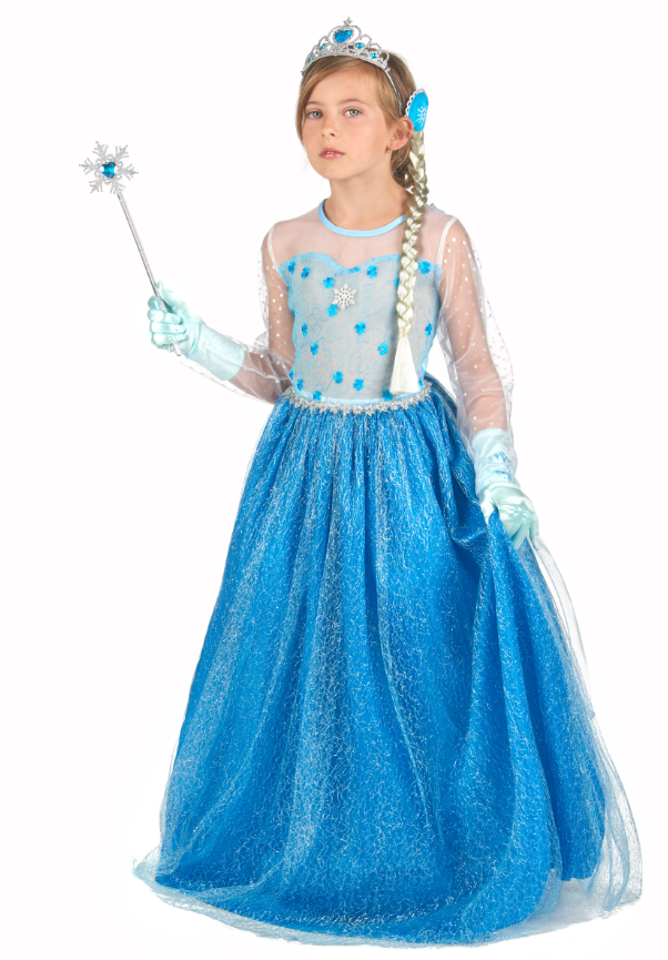 Déguisement et accessoires de princesse des glaces bleue fille