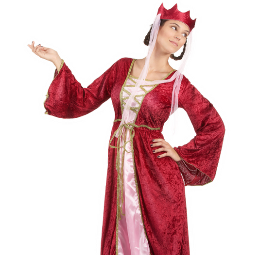 Déguisement rouge reine médiévale femme