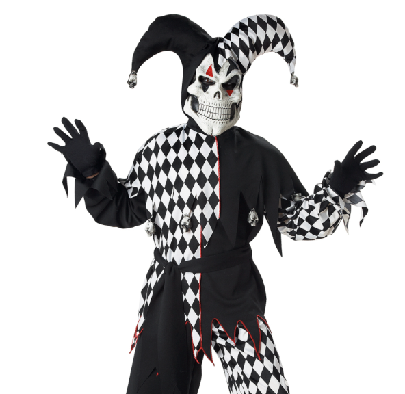 Déguisement joker diabolique noir et blanc enfant