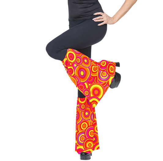 Kit bandeau et jambières années 70 orange bubbles adulte