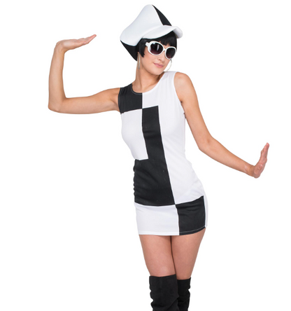 Déguisement disco bicolore femme