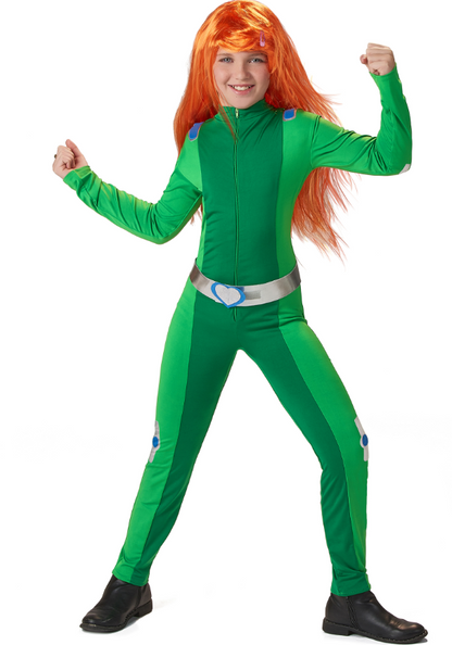 Déguisement espionne de choc vert fille