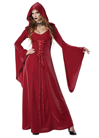 Déguisement gothique robe rouge femme