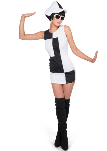 Déguisement disco bicolore femme
