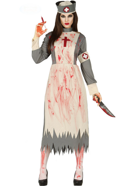 Déguisement infirmière rétro zombie femme