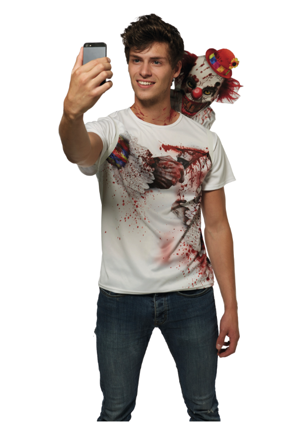 T-shirt selfie clown effayant adulte