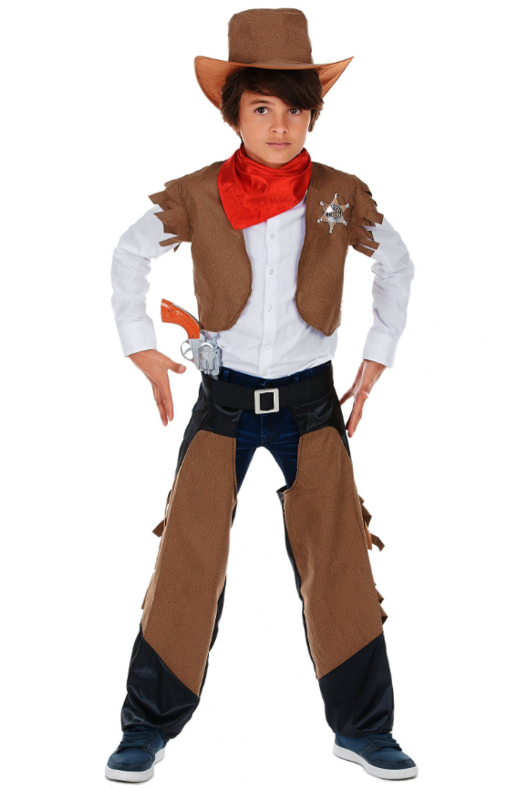 Déguisement cowboy garçon marron