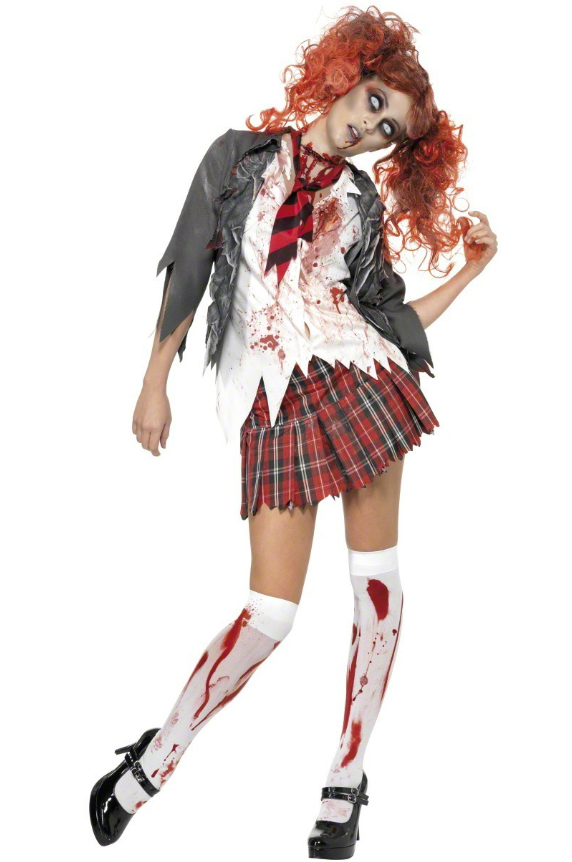 Déguisement écolière zombie Halloween femme