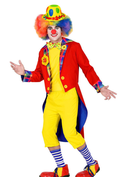 Costume ou veste de clown rouge et jaune pour homme
