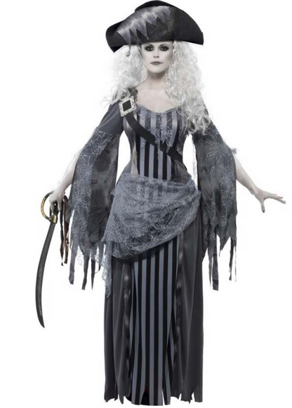Déguisement fantôme pirate grise femme Halloween
