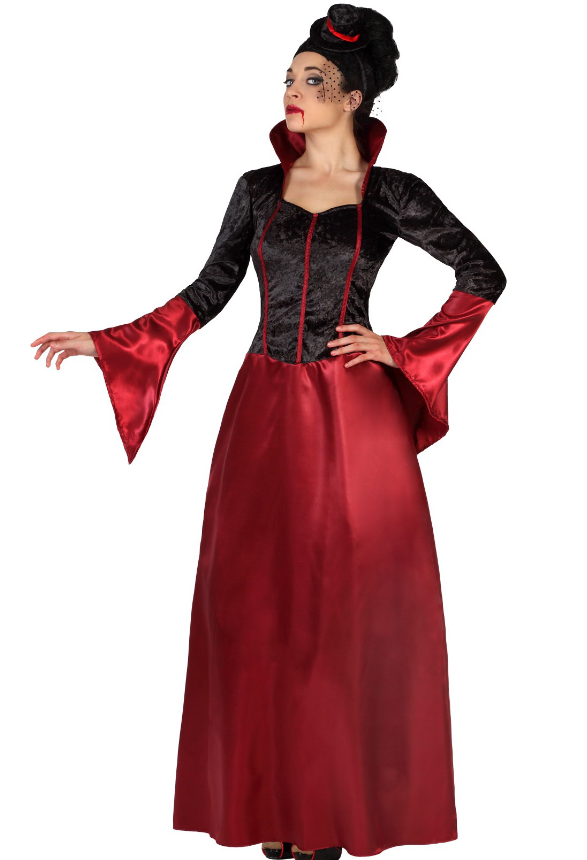 Déguisement vampire rouge et noire femme Halloween