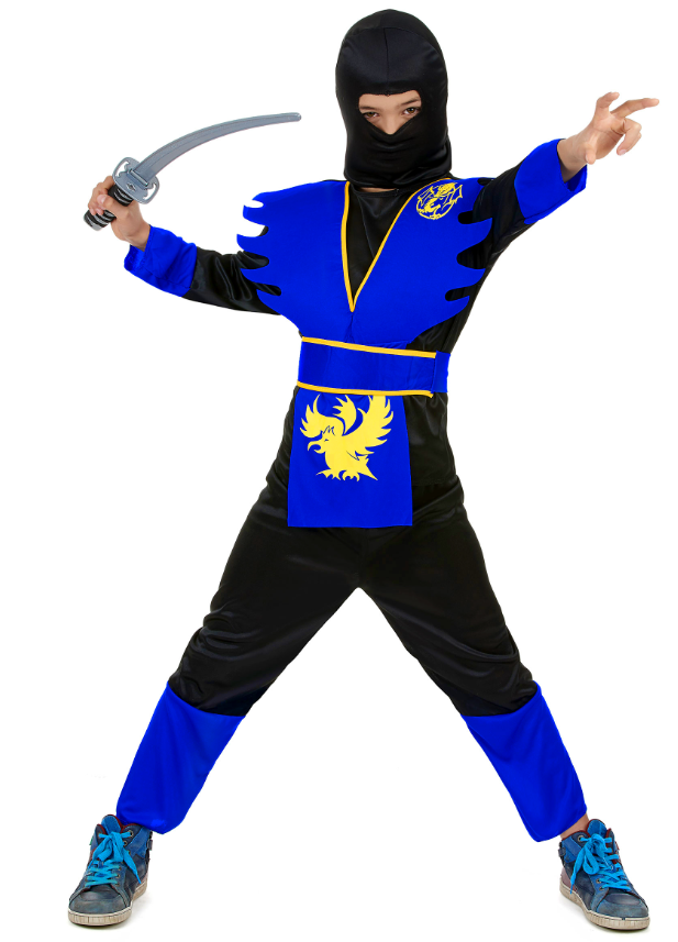 Déguisement ninja bleu garçon
