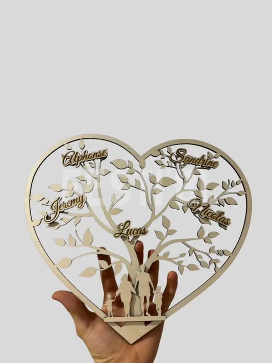 Arbre de vie en forme de coeur personnalisable