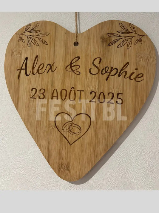 Coeur en bois 30 cm