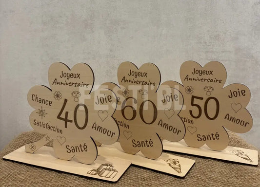 Créations d’anniversaire en bois