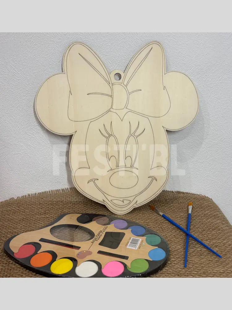 Minnie en bois a dessiner pour enfants