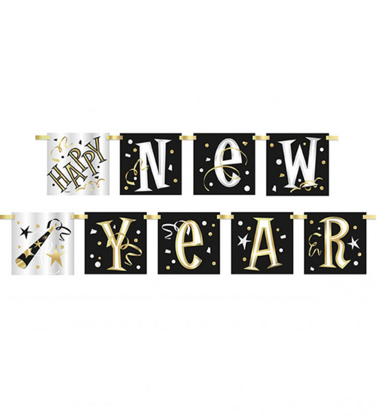 Guirlande en carton Happy New Year 1,50 m