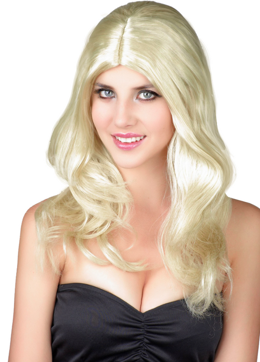 Perruque blonde ondulée femme
