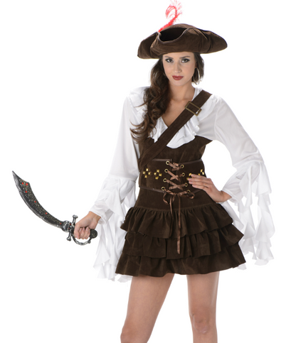 Déguisement pirate effet peau de chamois femme