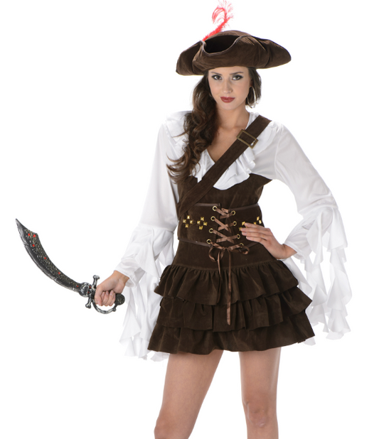 Déguisement pirate effet peau de chamois femme