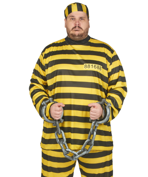 Déguisement grande taille prisonnier jaune adulte