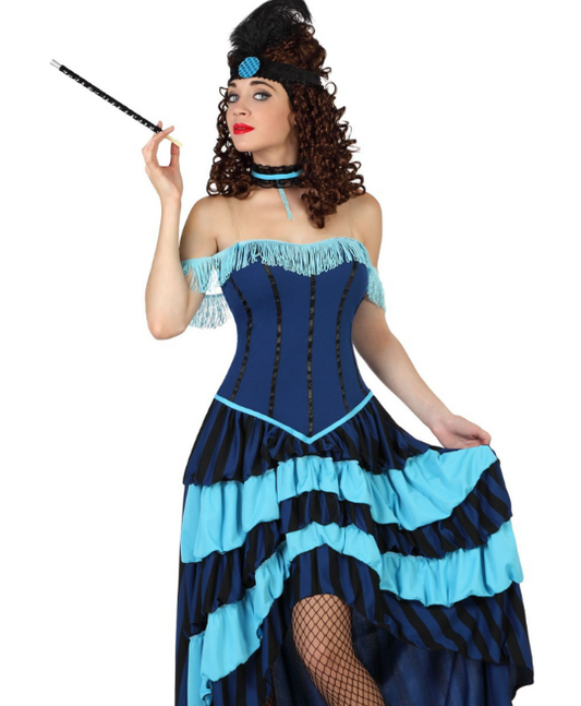 Déguisement cabaret années 20 bleu femme