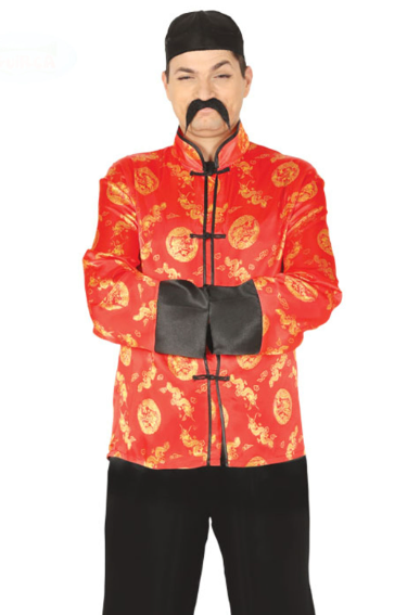 Déguisement chinois rouge et doré homme