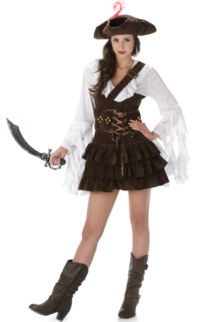 Déguisement pirate effet peau de chamois femme