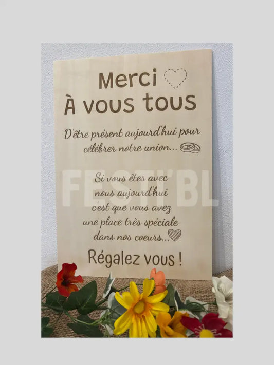 Planche d’accueil pour Mariage
