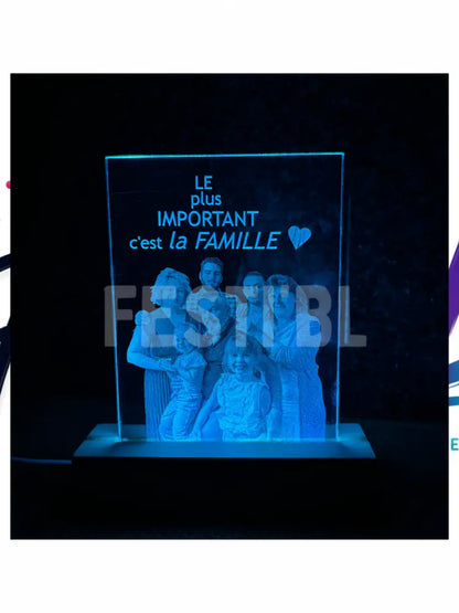 Plexiglas personnalisé avec socle lumineux