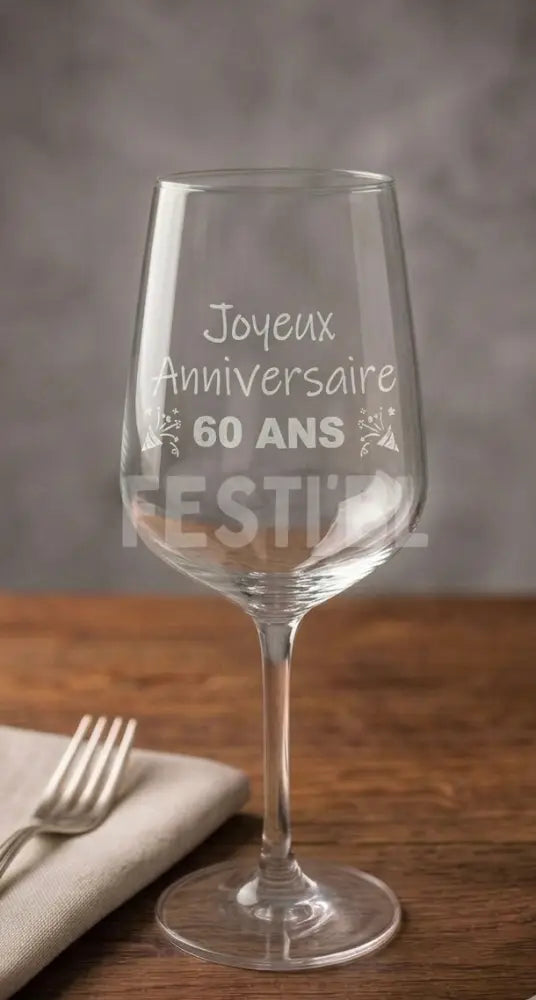Verre a vin gravure personnalisable anniversaire